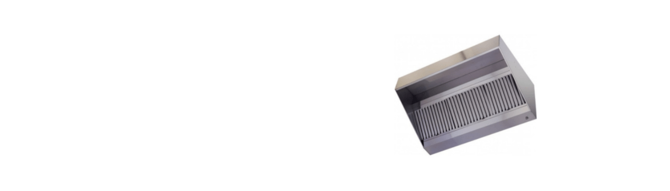 Hotte professionnelle trapézoïdale en inox