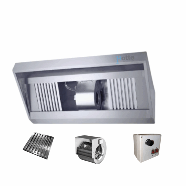 Hotte Professionnelle sur mesure - Cuisine Professionnelle Hotte Trapèze Sur Mesure